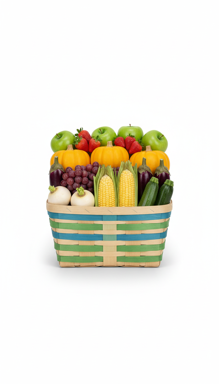 Seasonal produce basket with local picks