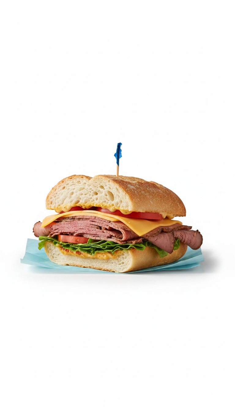 Signature deli sandwich on fresh ciabatta