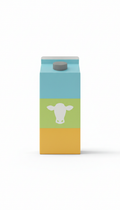 Organic milk carton with colorful branding